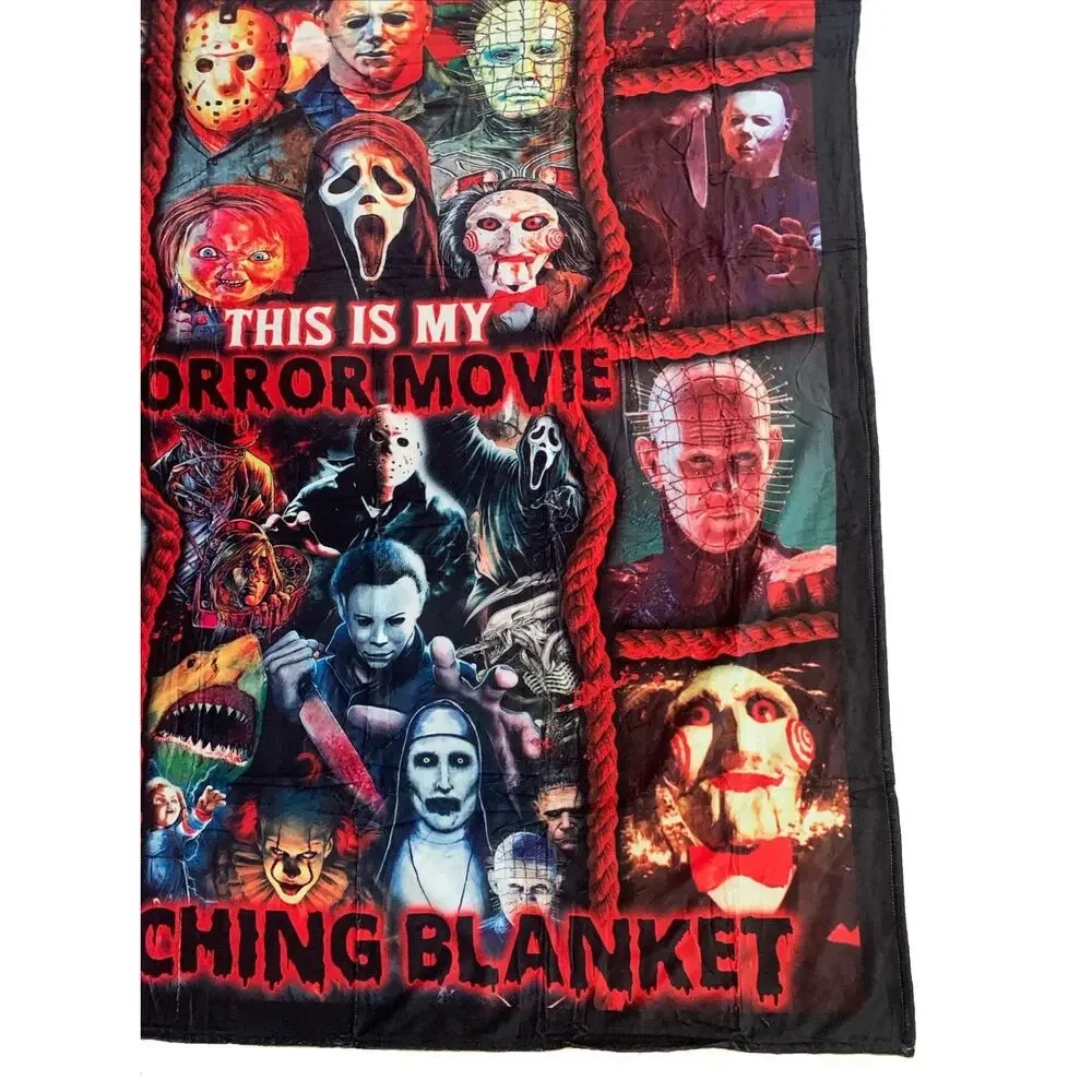 This Is My Horror Movie Watching Blanket Halloween Villains Fleece Throw 50x60